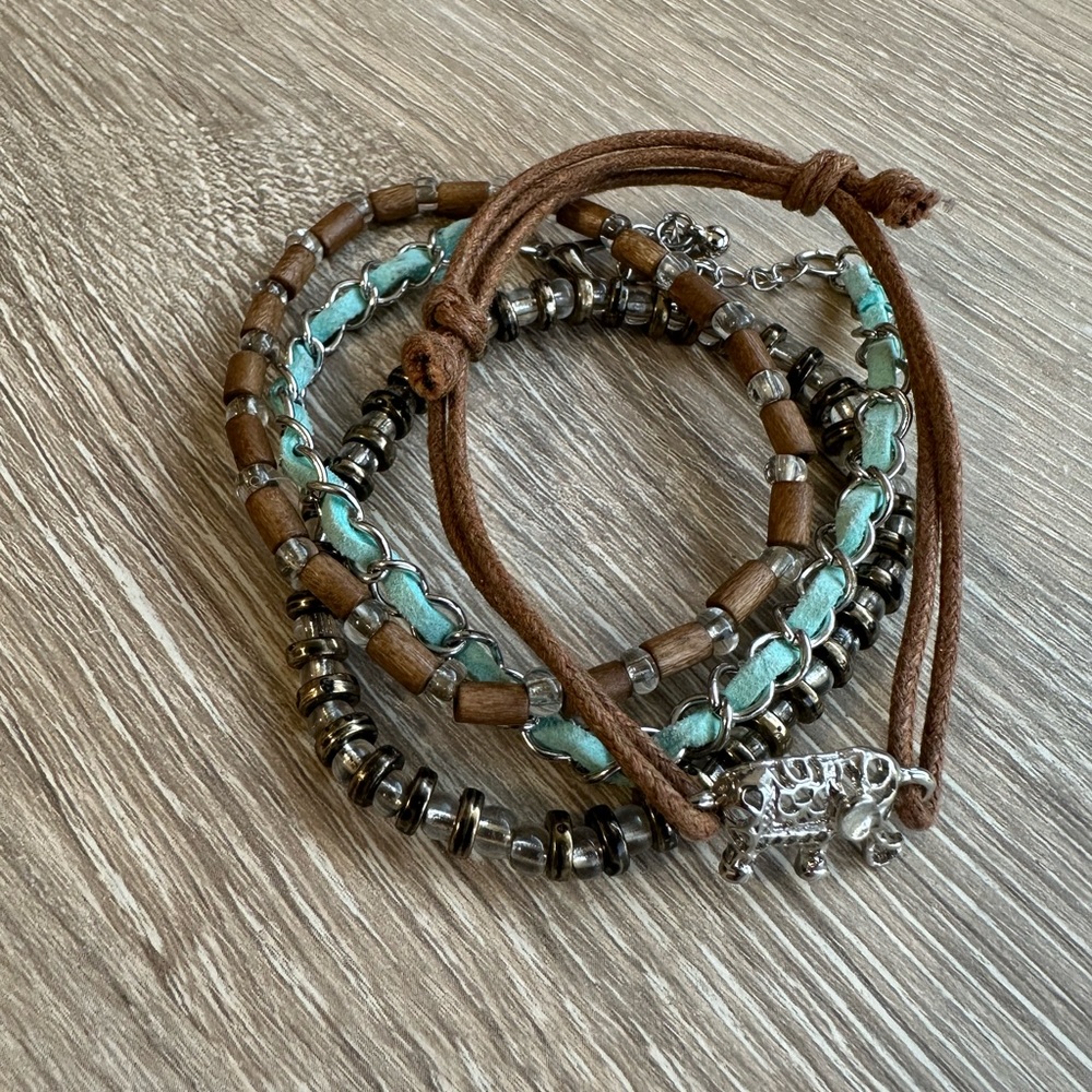 Elephant Adjustable Bracelet Stack